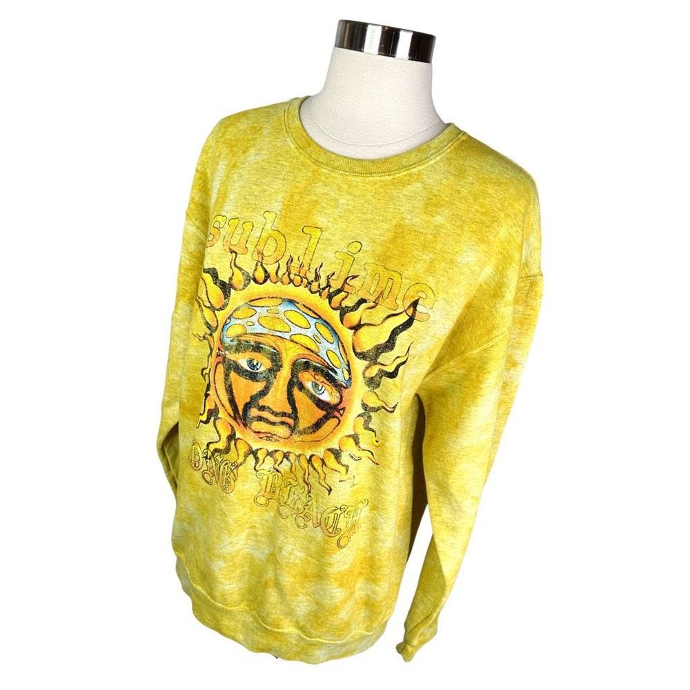 Urban Outfitters x Sublime Yellow Tie Dye Crew Neck Sweatshirt - Size Medium - Picture 3 of 5